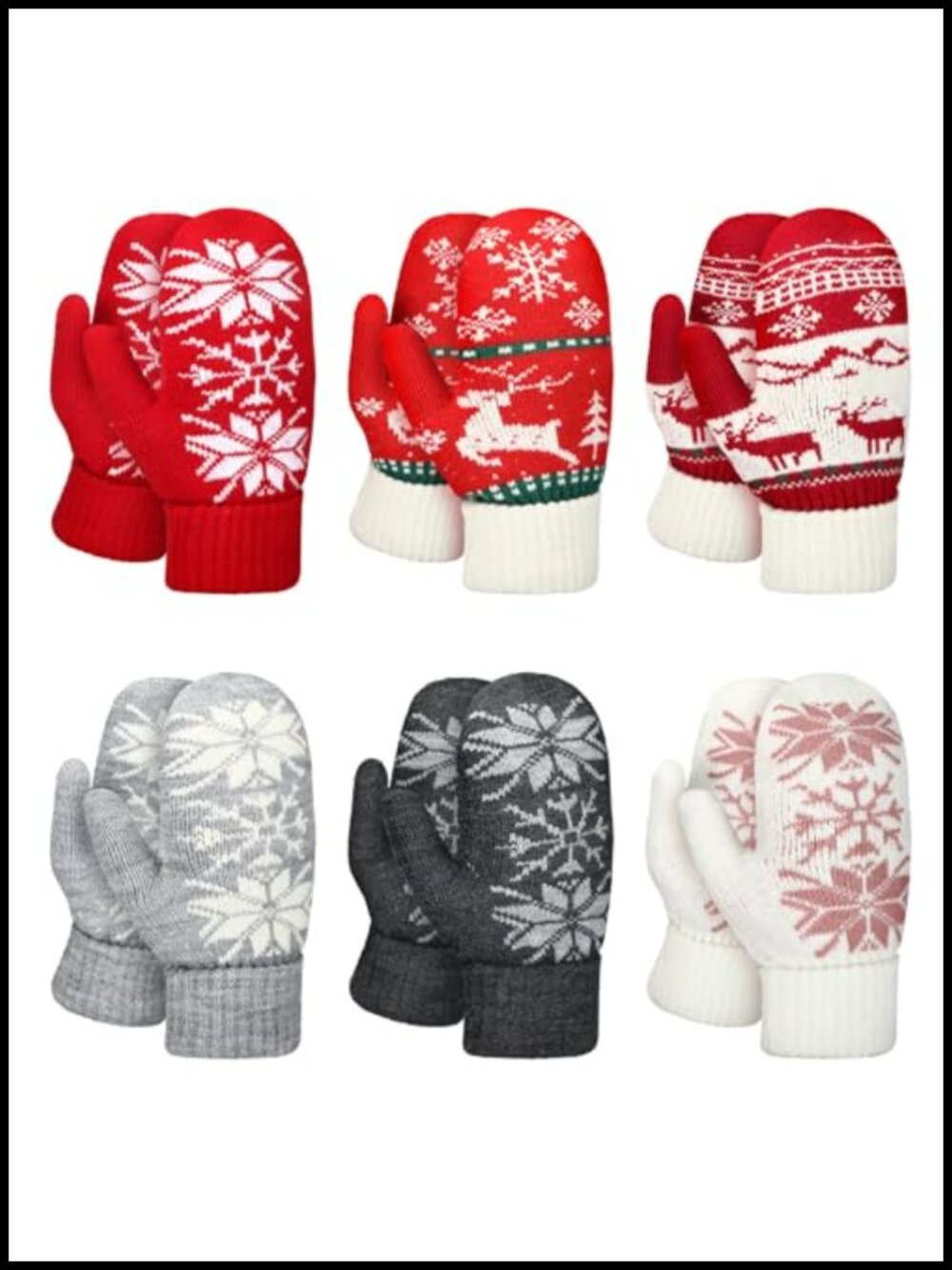 Knit Winter Gloves Soft Stretchy Warm Unisex Cold Weather Mittens